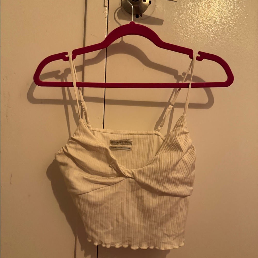 Cream Ribbed Tank Top